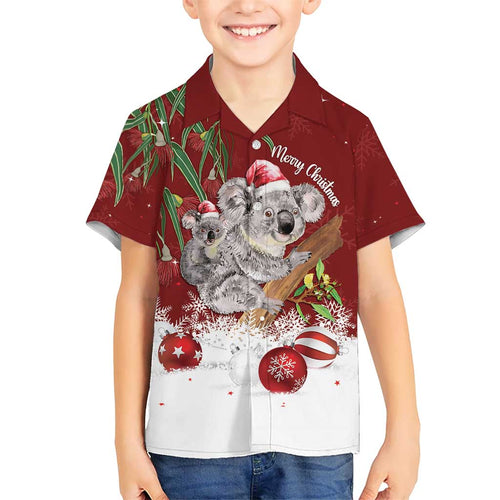 Personalised Aussie Christmas Kid Hawaiian Shirt Mom & Baby Koala