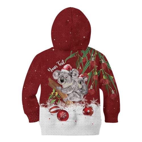 Personalised Aussie Christmas Kid Hoodie Mom & Baby Koala