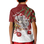 Personalised Aussie Christmas Kid Polo Shirt Mom & Baby Koala