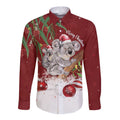 Personalised Aussie Christmas Long Sleeve Button Shirt Mom & Baby Koala