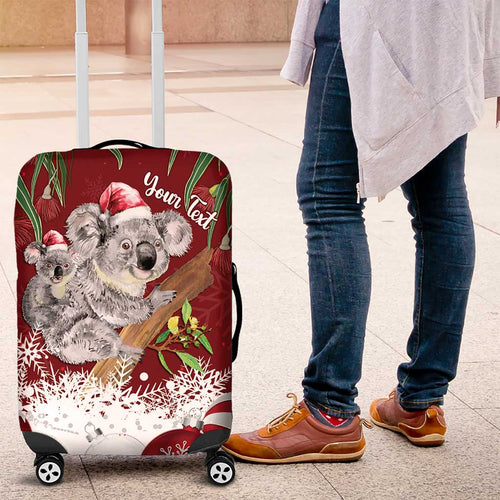 Personalised Aussie Christmas Luggage Cover Mom & Baby Koala