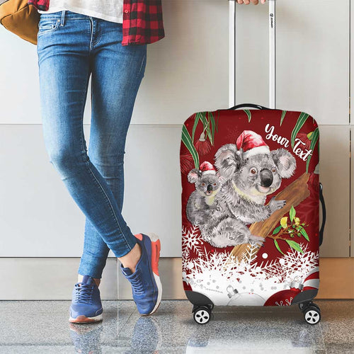 Personalised Aussie Christmas Luggage Cover Mom & Baby Koala