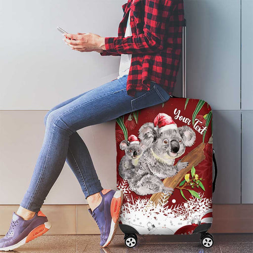 Personalised Aussie Christmas Luggage Cover Mom & Baby Koala