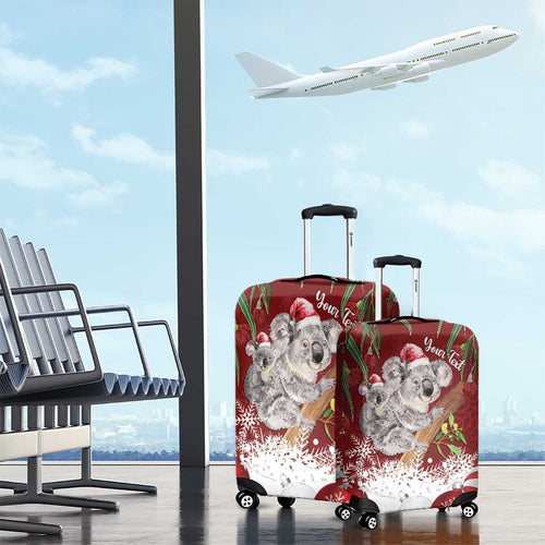 Personalised Aussie Christmas Luggage Cover Mom & Baby Koala