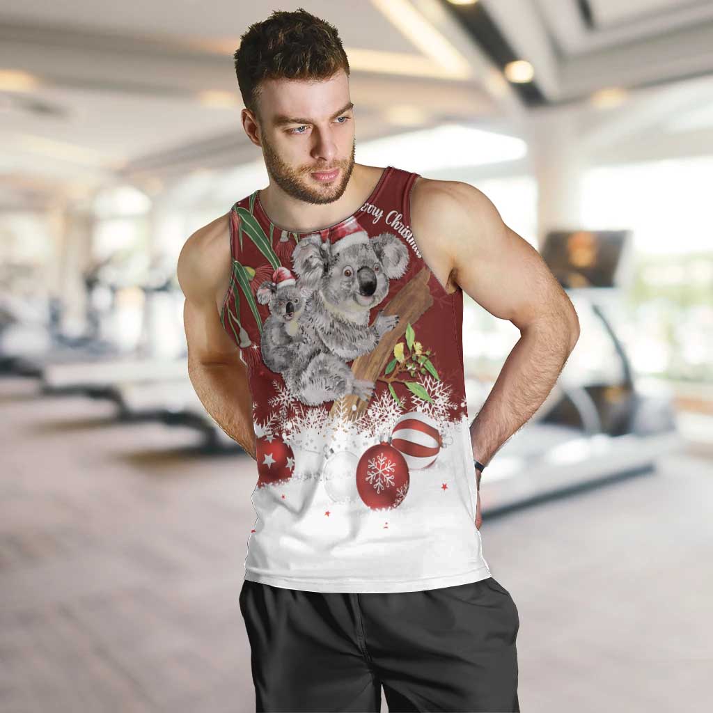 Personalised Aussie Christmas Men Tank Top Mom & Baby Koala
