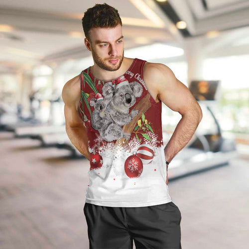 Personalised Aussie Christmas Men Tank Top Mom & Baby Koala