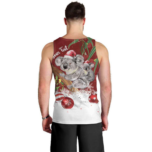 Personalised Aussie Christmas Men Tank Top Mom & Baby Koala