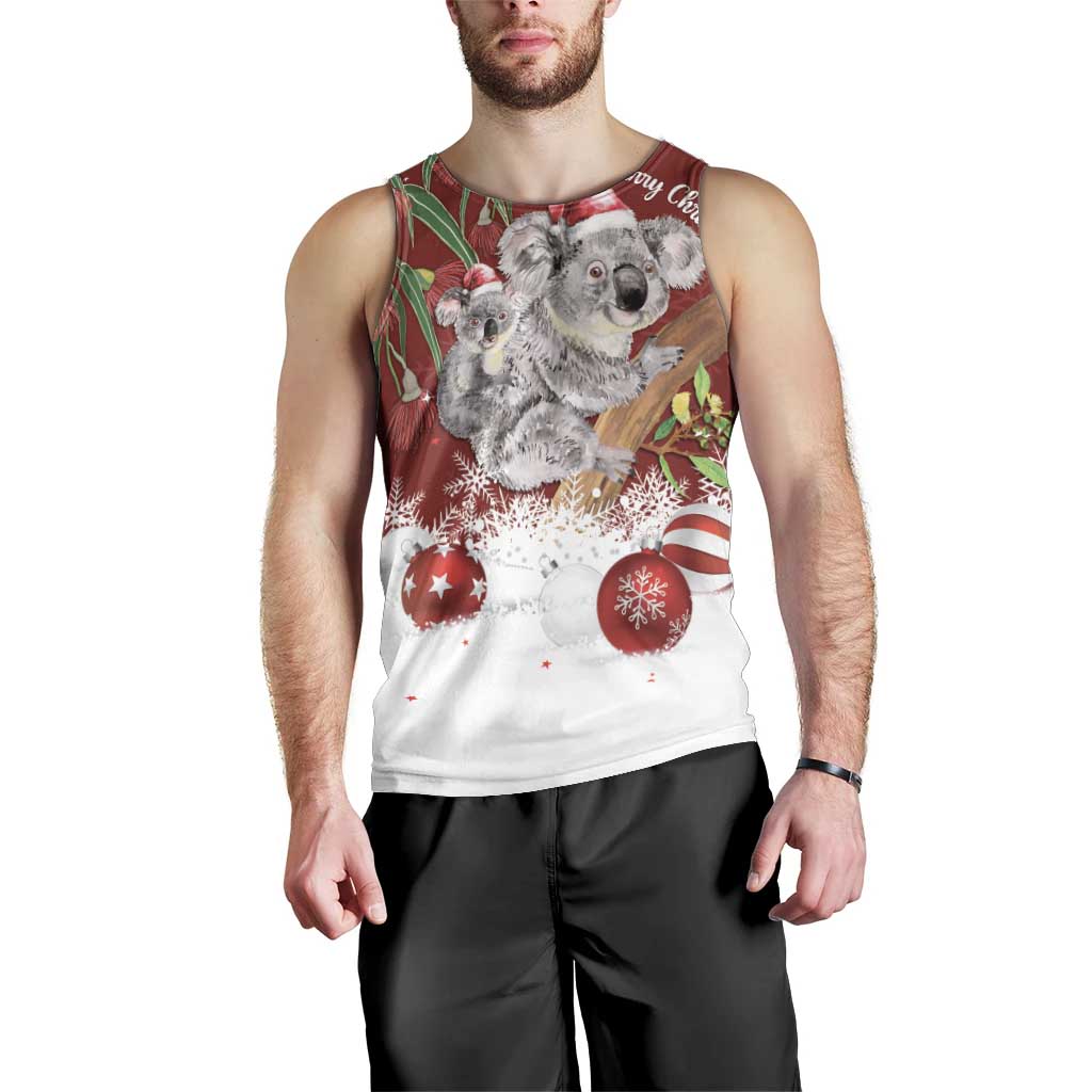 Personalised Aussie Christmas Men Tank Top Mom & Baby Koala