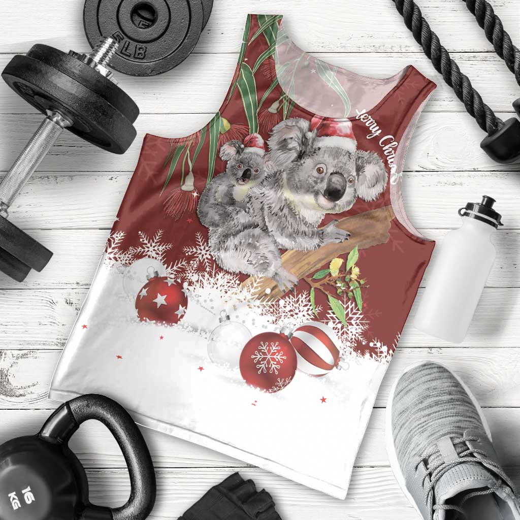 Personalised Aussie Christmas Men Tank Top Mom & Baby Koala