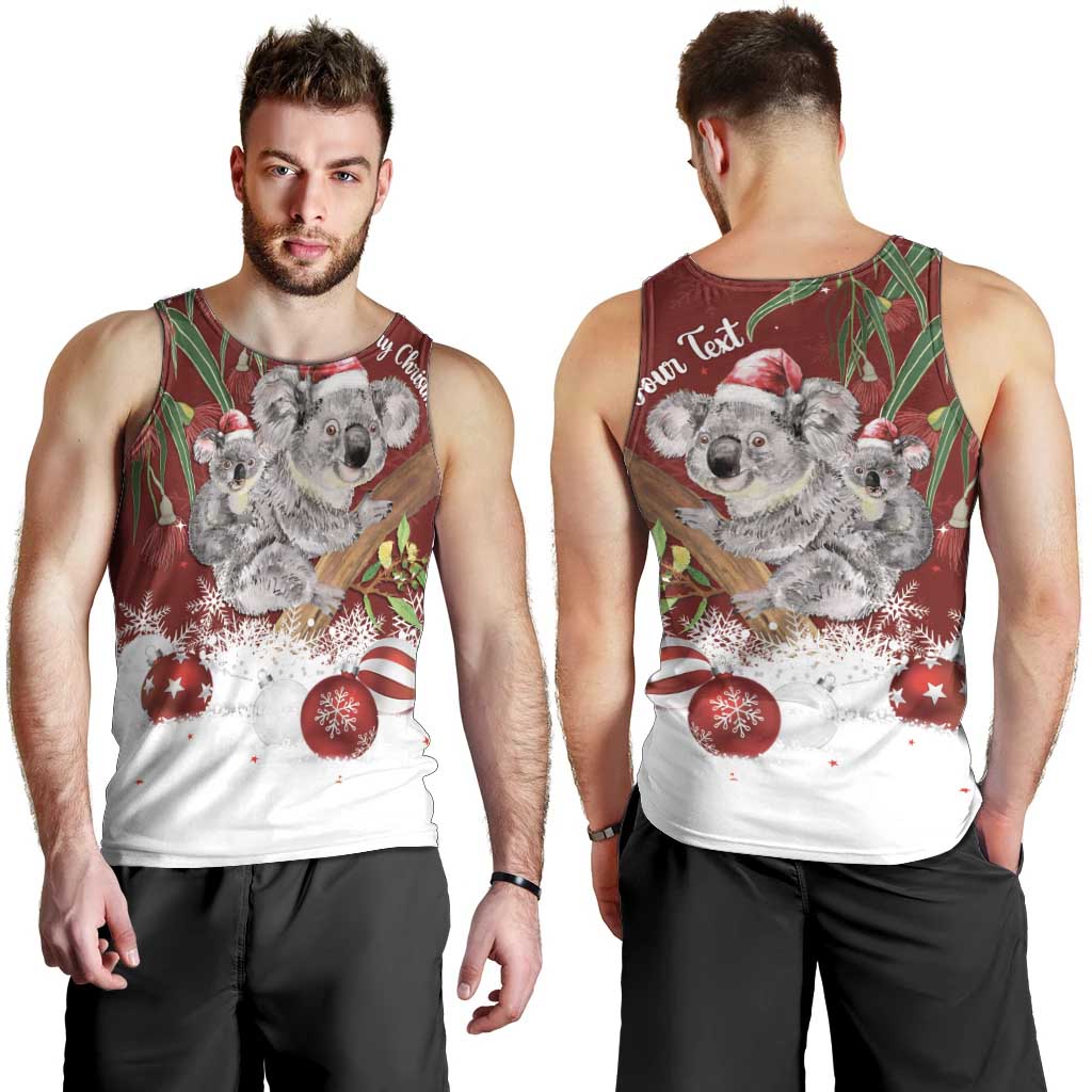 Personalised Aussie Christmas Men Tank Top Mom & Baby Koala