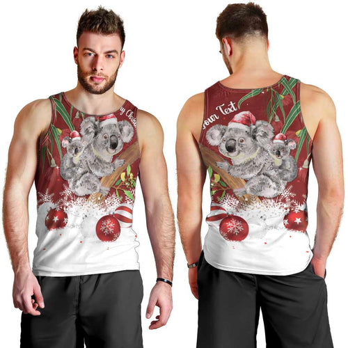 Personalised Aussie Christmas Men Tank Top Mom & Baby Koala