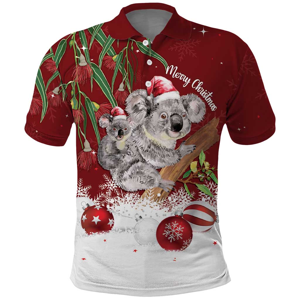 Personalised Aussie Christmas Polo Shirt Mom & Baby Koala