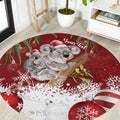 Personalised Aussie Christmas Round Carpet Mom & Baby Koala
