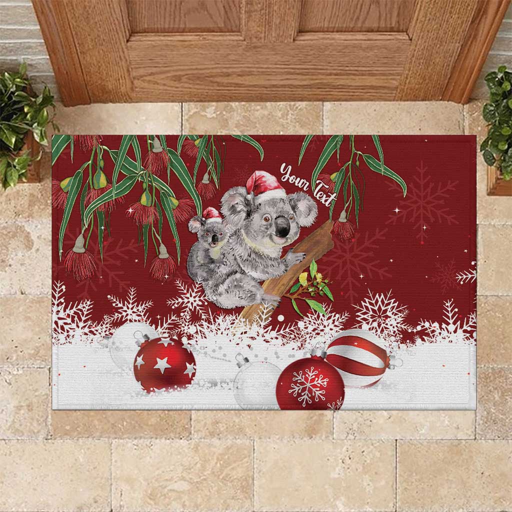 Personalised Aussie Christmas Rubber Doormat Mom & Baby Koala