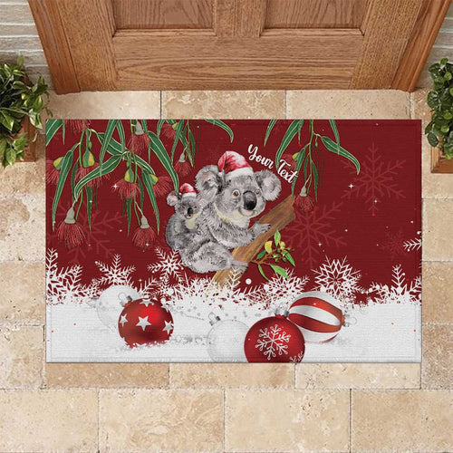 Personalised Aussie Christmas Rubber Doormat Mom & Baby Koala