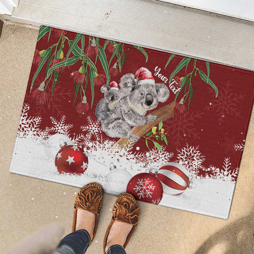 Personalised Aussie Christmas Rubber Doormat Mom & Baby Koala