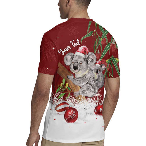 Personalised Aussie Christmas Rugby Jersey Mom & Baby Koala