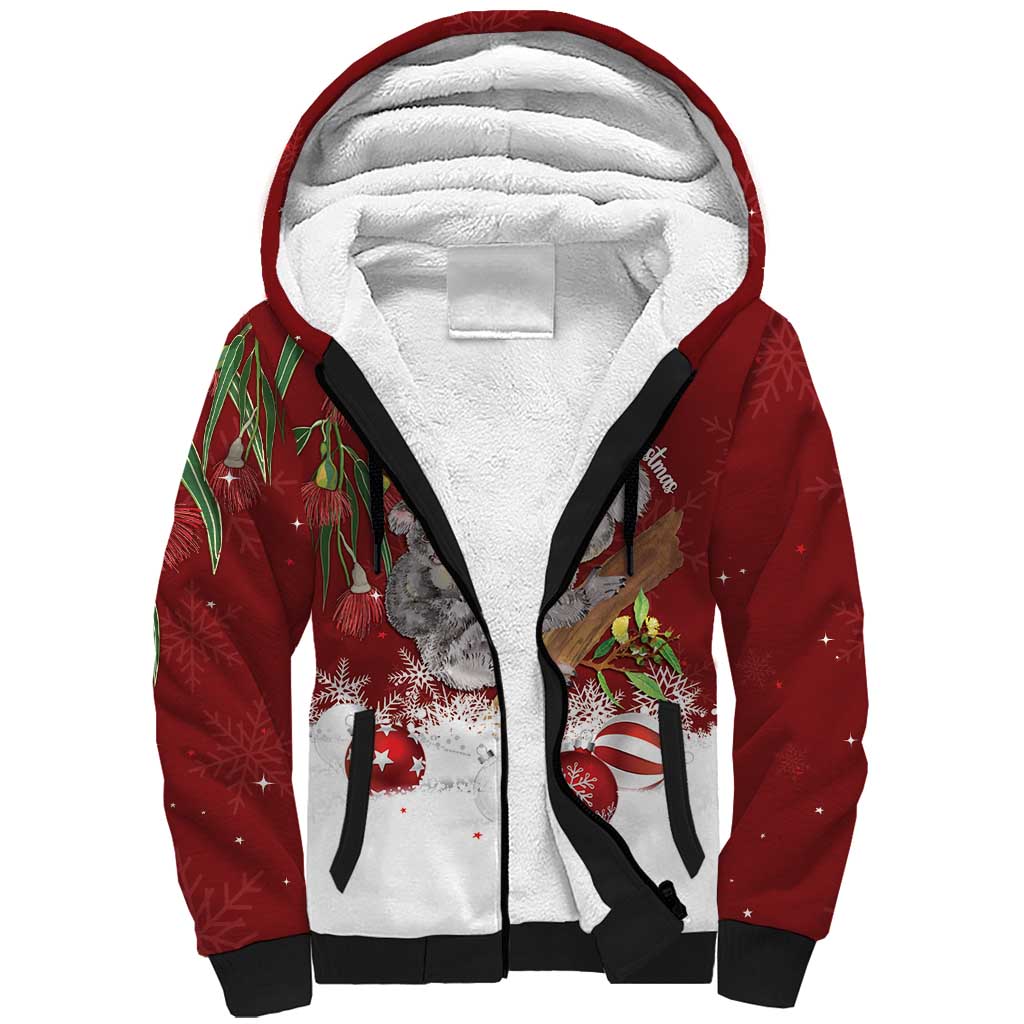 Personalised Aussie Christmas Sherpa Hoodie Mom & Baby Koala
