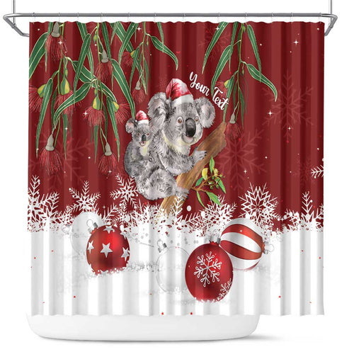 Personalised Aussie Christmas Shower Curtain Mom & Baby Koala