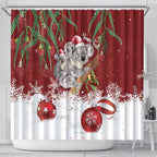 Personalised Aussie Christmas Shower Curtain Mom & Baby Koala