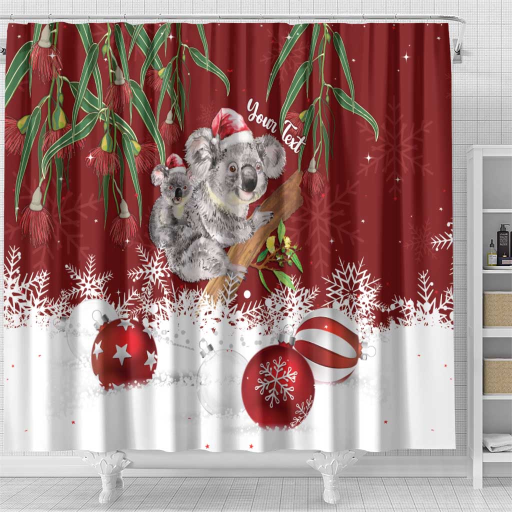 Personalised Aussie Christmas Shower Curtain Mom & Baby Koala