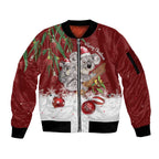 Personalised Aussie Christmas Sleeve Zip Bomber Jacket Mom & Baby Koala