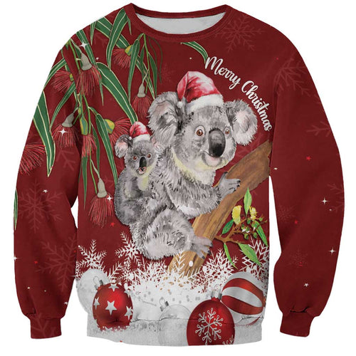 Personalised Aussie Christmas Sweatshirt Mom & Baby Koala