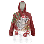 Personalised Aussie Christmas Wearable Blanket Hoodie Mom & Baby Koala