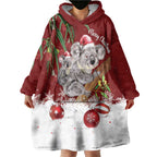 Personalised Aussie Christmas Wearable Blanket Hoodie Mom & Baby Koala