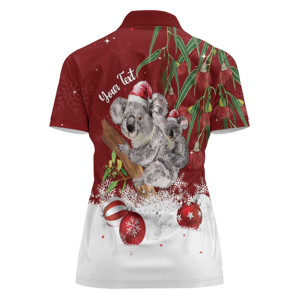 Personalised Aussie Christmas Women Polo Shirt Mom & Baby Koala