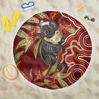Australia Santa Koala Beach Blanket Aboriginal Style