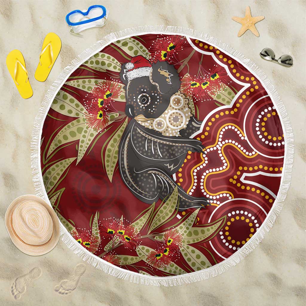 Australia Santa Koala Beach Blanket Aboriginal Style