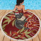 Australia Santa Koala Beach Blanket Aboriginal Style