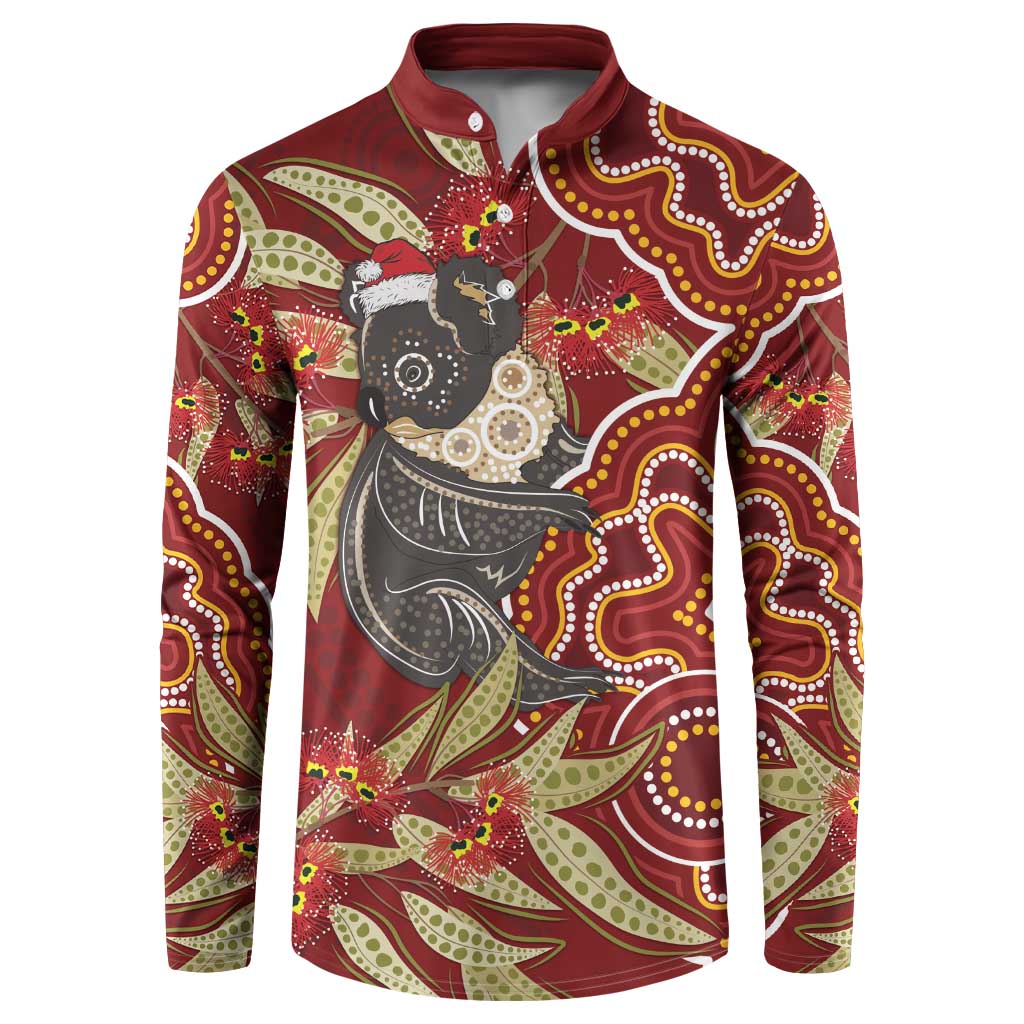 Australia Santa Koala Button Sweatshirt Aboriginal Style