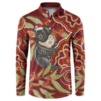 Australia Santa Koala Button Sweatshirt Aboriginal Style