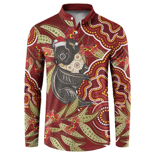 Australia Santa Koala Button Sweatshirt Aboriginal Style