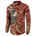Australia Santa Koala Button Sweatshirt Aboriginal Style