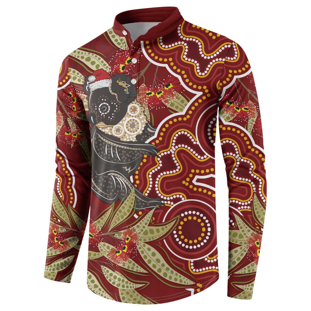 Australia Santa Koala Button Sweatshirt Aboriginal Style