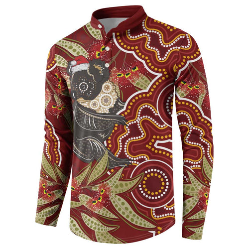 Australia Santa Koala Button Sweatshirt Aboriginal Style