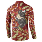Australia Santa Koala Button Sweatshirt Aboriginal Style