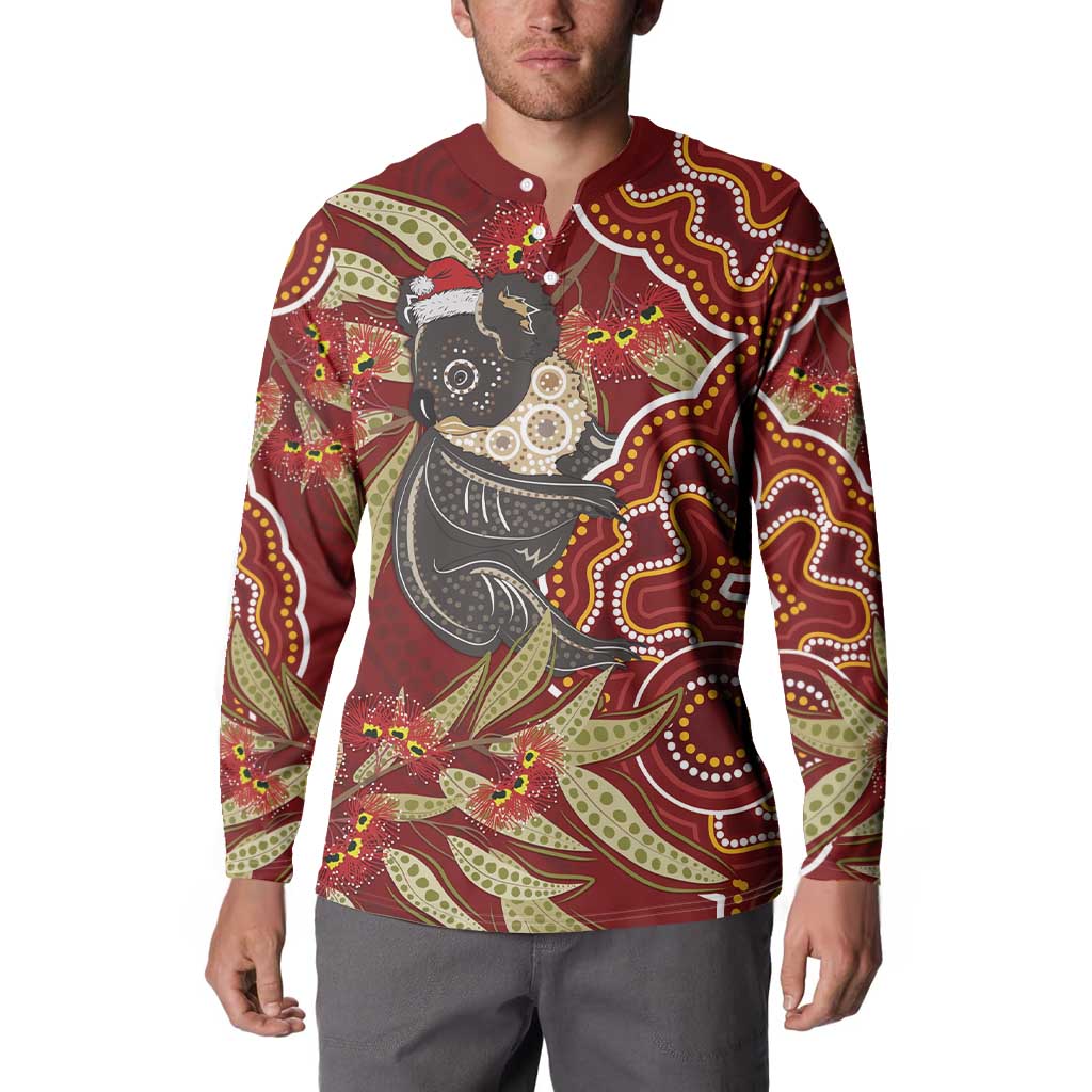 Australia Santa Koala Button Sweatshirt Aboriginal Style