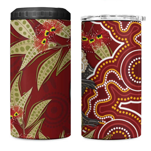 Australia Santa Koala 4 in 1 Can Cooler Tumbler Aboriginal Style