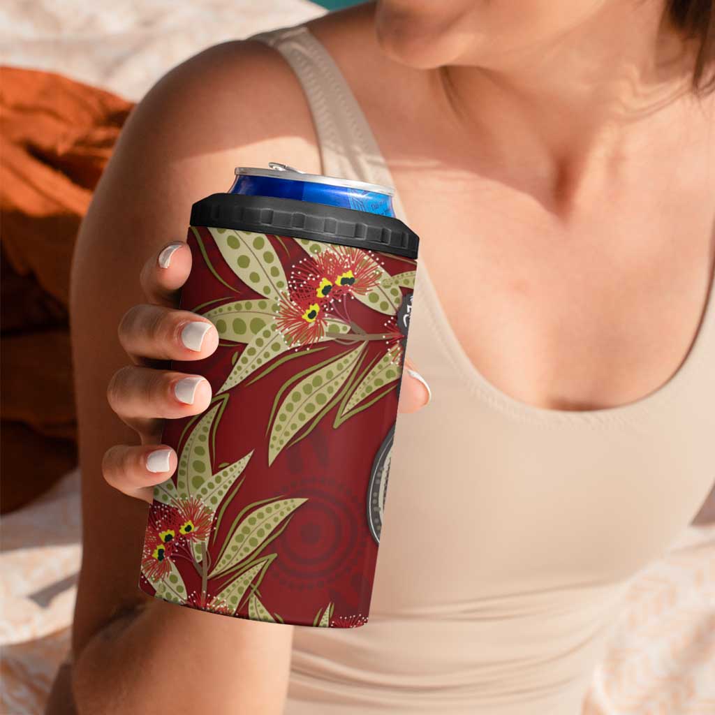 Australia Santa Koala 4 in 1 Can Cooler Tumbler Aboriginal Style