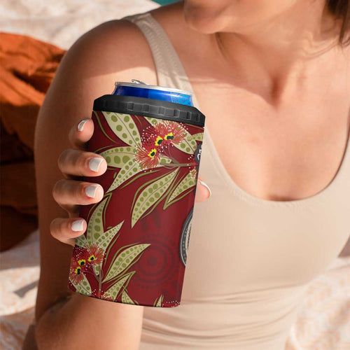 Australia Santa Koala 4 in 1 Can Cooler Tumbler Aboriginal Style