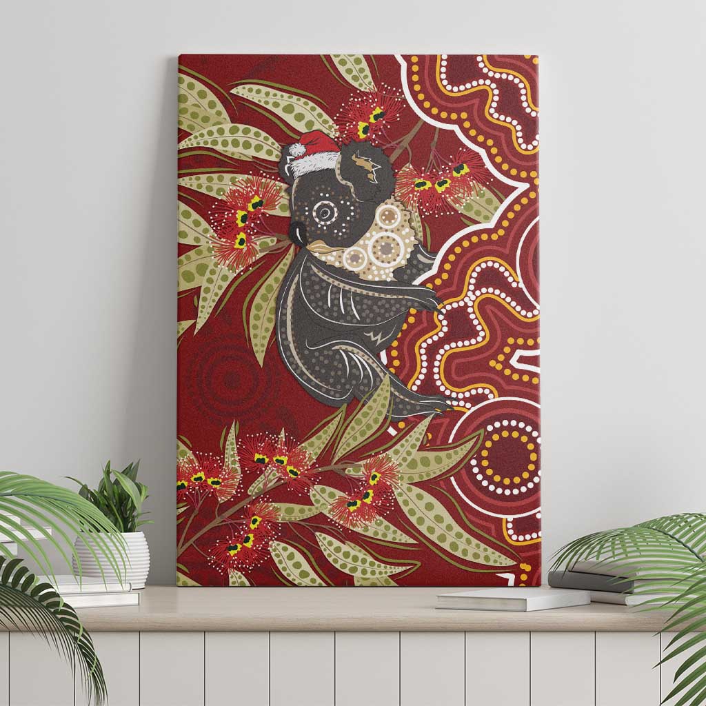 Australia Santa Koala Canvas Wall Art Aboriginal Style