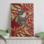 Australia Santa Koala Canvas Wall Art Aboriginal Style