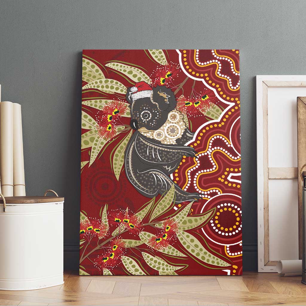 Australia Santa Koala Canvas Wall Art Aboriginal Style