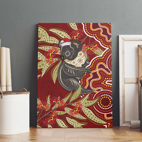 Australia Santa Koala Canvas Wall Art Aboriginal Style