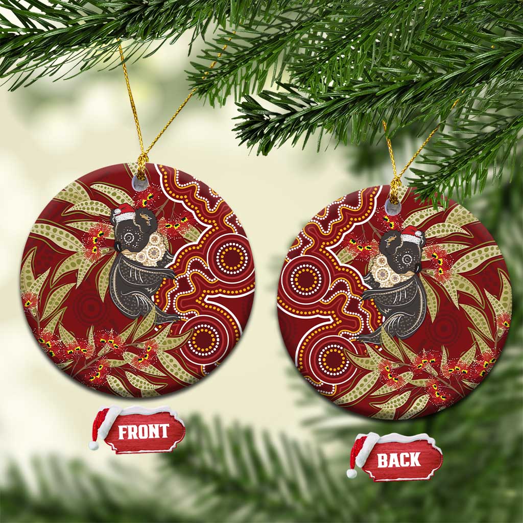 Australia Santa Koala Ceramic Ornament Aboriginal Style