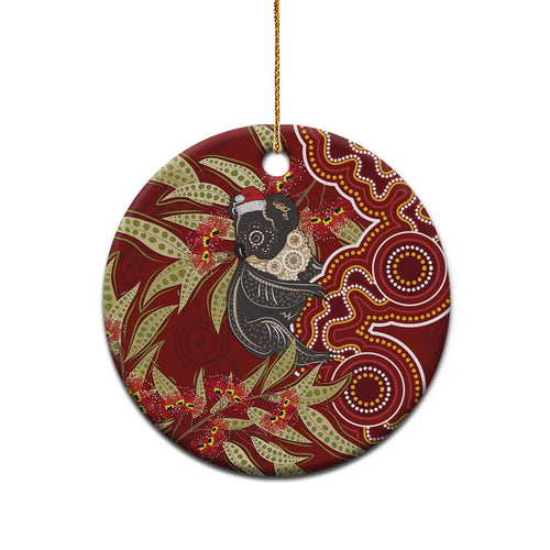 Australia Santa Koala Ceramic Ornament Aboriginal Style
